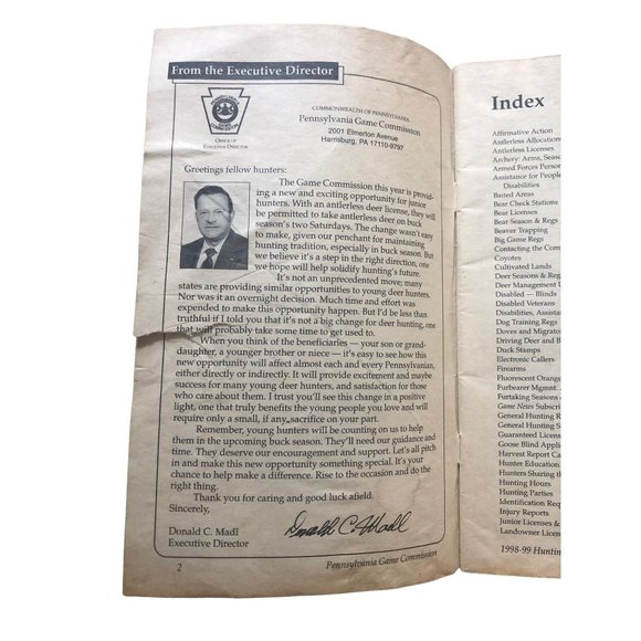 Vintage Pennsylvania Hunting Trapping Regulations 1998/1999 - Picture 3 of 4